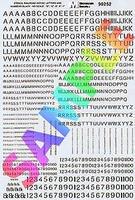 Alphabet & Numbers Stencil Railroad Gothic Black HO Scale Model Railroad Decal #90252