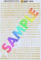 Microscale Alphabet & Numbers Stencil Railroad Gothic Dulux HO Scale Model Railroad Decal #90258