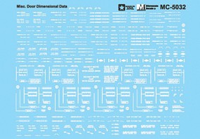Misc Door Dims Data Wht - HO-Scale