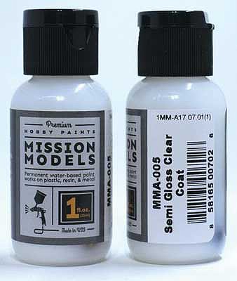 Mission Additive Semi Gloss Clear 1oz Hobby and Model Acrylic Paint #a5