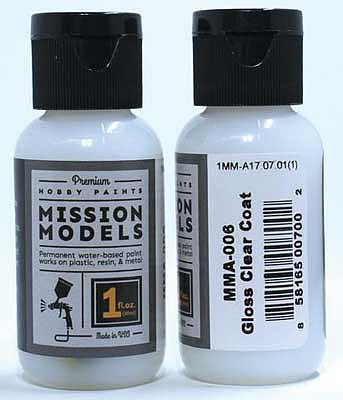 Mission Additive Gloss Clear Coat 1oz Hobby and Model Acrylic Paint #a6