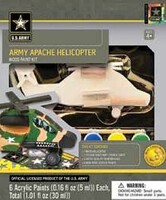 Masterpiece US Army- Apache Helicopter Wood Kit w/Paint & Brush