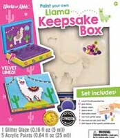 Masterpiece Paint Your Own- Llama Keepsake Box Wood Kit w/Paint & Brush