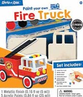 Masterpiece Paint Your Own- Fire Truck Wood Kit w/Paint & Brush