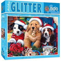 Masterpiece Sparkle Shine- Christmas Santa Paws Dogs Puzzle (500pc)