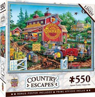 Masterpiece Country Escapes- Antique Barn w/Trucks & Tractors Puzzle (550pc)