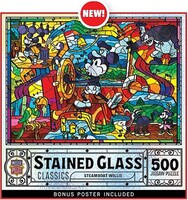 Masterpiece Stained Glass Classics- Steamboat Willie Mickey Mouse Puzzle (500pc)