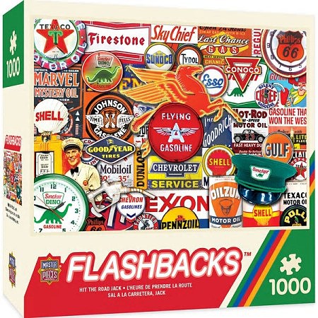 Masterpiece Flashbacks- Hit the Road Jack Gas Station Signs Collage Puzzle (1000pc)