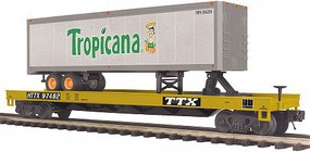 MTH-Electric O Flat Car w/ 40' Trailer, TTX #97482 MTH-Electric O Flat Car w/ 40' Trailer, TTX #97482