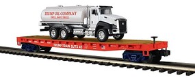 MTH-Electric O Trump Flatcar w/Tanker Truck w/Sound