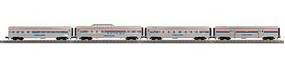 MTH-Electric O-27 60' Streamlined Passenger, Amtrak (4) MTH-Electric O-27 60' Streamlined Passenger, Amtrak (4)