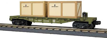 MTH-Electric O-27 Flat w/2 Crates, US Army