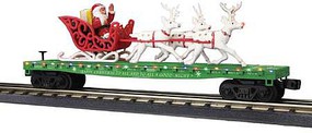 MTH-Electric O-27 Flat w/LED Lights w/Santa Sleigh & Reindeer MTH-Electric O-27 Flat w/LED Lights w/Santa Sleigh & Reindeer