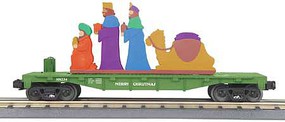 MTH-Electric O-27 Flat w/Lighted Scene, Wise Men/Green MTH-Electric O-27 Flat w/Lighted Scene, Wise Men/Green