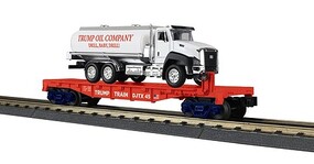 MTH-Electric O Trump Flatcar w/Tanker Truck w/Sound