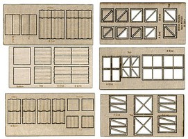 Motrack Laser-Cut Crts Lg 6/ HO-Scale (6) Motrack Laser-Cut Crts Lg 6/ HO-Scale (6)