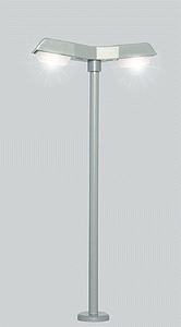 Miniatronics Double Modern Lamppost (Gray) 7.8cm HO Scale Model Railroad Lighting #7209801