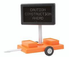 Miniatronics Caution Construction Ahead Highway Sign w/Transformer O Scale Model Railroad #8550101