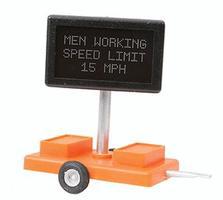 Miniatronics Men Working Speed Limit 15 MPH Highway Sign O Scale Model Railroad Accessory #8550301