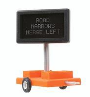 Miniatronics Road Narrows Merge Left Highway Sign w/ Transformer O Scale Model Railroad Accessory #8550601 Miniatronics Road Narrows Merge Left Highway Sign w/ Transformer O Scale Model Railroad Accessory #8550601