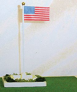 Miniatronics Waving American Flag 50 Stars O Scale Model Railroad Accessory #9055001