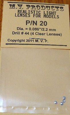 M-V-Products .086 Clear (4) Headlight Set Miscellaneous Train Parts #20