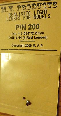 M-V-Products .086 Red (4) Headlight Set Miscellaneous Train Parts #200