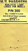 M-V-Products .052 Clear (4) Headlight Set Miscellaneous Train Parts #300 M-V-Products .052 Clear (4) Headlight Set Miscellaneous Train Parts #300