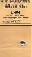 M-V-Products .296 Clear (1) for O Scale Headlights Miscellaneous Lighting Parts #404 M-V-Products .296 Clear (1) for O Scale Headlights Miscellaneous Lighting Parts #404