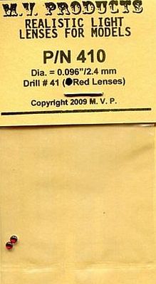 M-V-Products .096 Red (2) Light Lenses Miscellaneous Lighting Parts #410