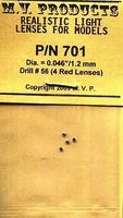 M-V-Products .046 Red (4) for N 7 Diesel/Electric Headlights Miscellaneous Train Part #701 M-V-Products .046 Red (4) for N 7 Diesel/Electric Headlights Miscellaneous Train Part #701