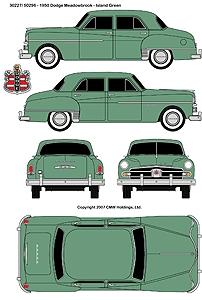 Classic-Metal-Works Mini Metals 1950 Dodge Meadowbrook 4-Door Sedan Island Green - HO-Scale