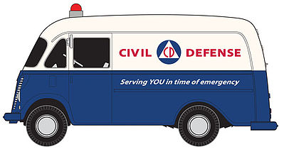 Classic-Metal-Works Delivery Civil Defense Van HO Scale Model Railroad Vehicle #30405
