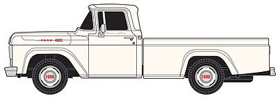 Classic-Metal-Works 1960 Ford Pickup Truck - Assembled - Corinthian White HO Scale Model Railroad Vehicle #30409