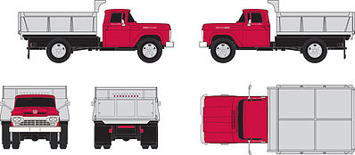 Classic-Metal-Works F500 Dump Truck Red Cab HO Scale Model Railroad Vehicle #30442