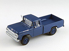 Classic-Metal-Works F-100 4x4 Pickup Blue HO Scale Model Railroad Vehicle #30473