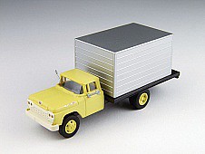 Classic-Metal-Works 60 Ford Box Truck Yellow/Silver HO Scale Model Railroad Vehicle #30478