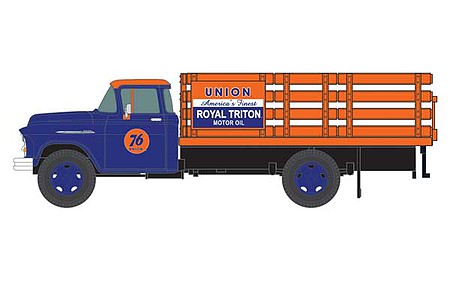 Classic-Metal-Works 1955 Chevy Stakebed Truck Union 76 (blue, orange) HO Scale Model Railroad Vehicle #30578