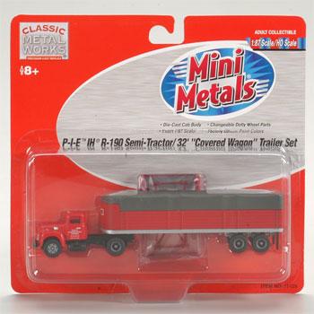 Classic-Metal-Works Mini Metals International R-190 w/32 Covered Wagon Pacific Intermountain Express P.I.E - HO-Scale