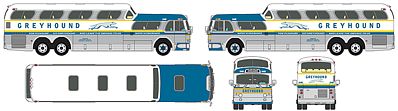 Classic-Metal-Works 1954 GMC PD4501 Scenicruiser Bus Greyhound HO Scale Model Railroad Vehicle #33110