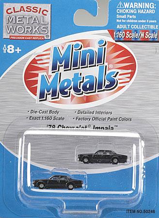 Classic-Metal-Works Mini Metals American Autos - Chevrolet (Diecast, Assembled & Painted - pkg(2) 1978 Impala 4-Door Sedan (Dark Blue) - N-Scale