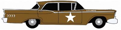 Classic-Metal-Works 1959 Ford Fairlane Sedan United States Army Staff Car N Scale Model Railroad Vehicle #50312