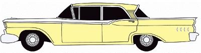 Classic-Metal-Works 1959 Ford Custom 300 Sedan - Assembled - Mini Metals(R) Madeira Yellow Two-Tone - N-Scale