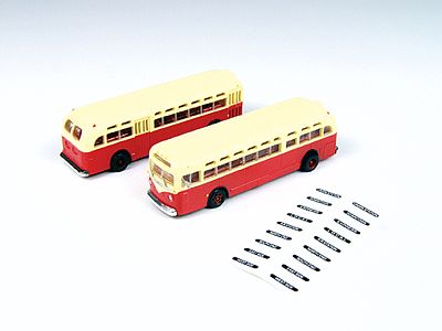 Classic-Metal-Works GMC TD 3610 Transit Bus - Red w/Cream Roof N Scale Model Railroad Vehicle #52306