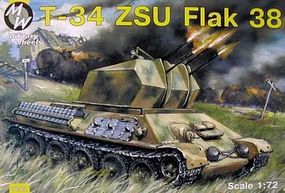 Military-Wheels-Mode T34 ZSU Soviet Tank with Flak 38 Gun Plastic Model Military Vehicle Kit 1/72 Scale #7213 Military-Wheels-Mode T34 ZSU Soviet Tank with Flak 38 Gun Plastic Model Military Vehicle Kit 1/72 Scale #7213