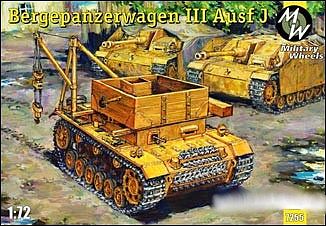 Military-Wheels-Mode Bergepanzerwagen III Ausf J Tank Plastic Model Military Vehicle Kit 1/72 Scale #7255
