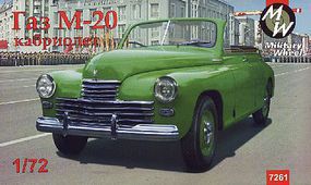 GAZ-M20 Pobeda Soviet Convertible Car Plastic Model Military Vehicle Kit 1/72 Scale #7261