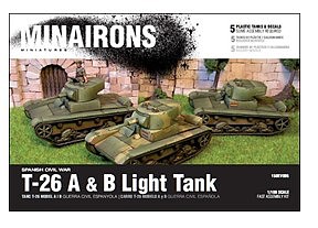 Minairons 1/100 Spanish Civil War- T26A/B Light Tank (5) (Plastic)