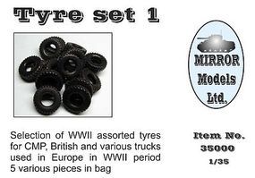 Mirror Assorted Tires Set 1 for WWII CMP/British Trucks (5) Plastic Model Truck Tires 1/35 #35000 Mirror Assorted Tires Set 1 for WWII CMP/British Trucks (5) Plastic Model Truck Tires 1/35 #35000