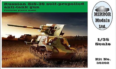 Mirror Russian ZIS30 Self-Propelled Anti-Tank Gun Plastic Model Military Vehicle 1/35 #35202